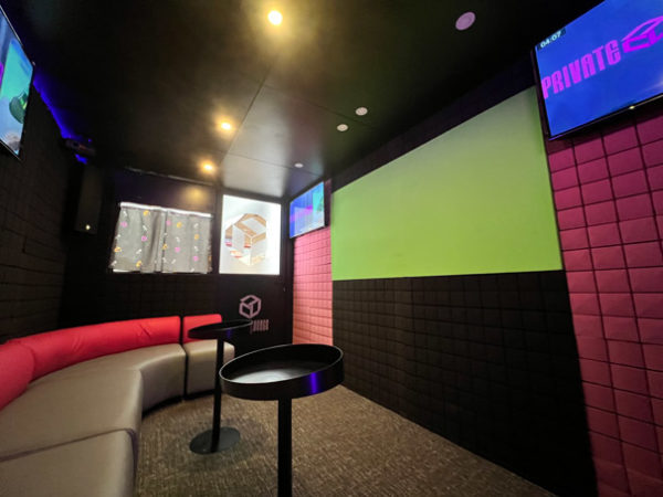 Chroma panel of the karaoke booth
