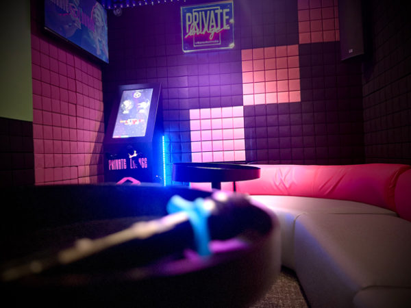 Inside private karaoke machine
